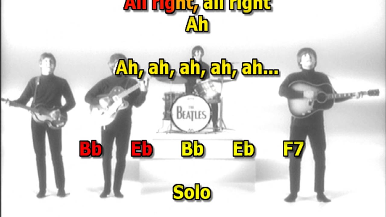 Revolution Beatles best karaoke instrumental lyrics chords cover