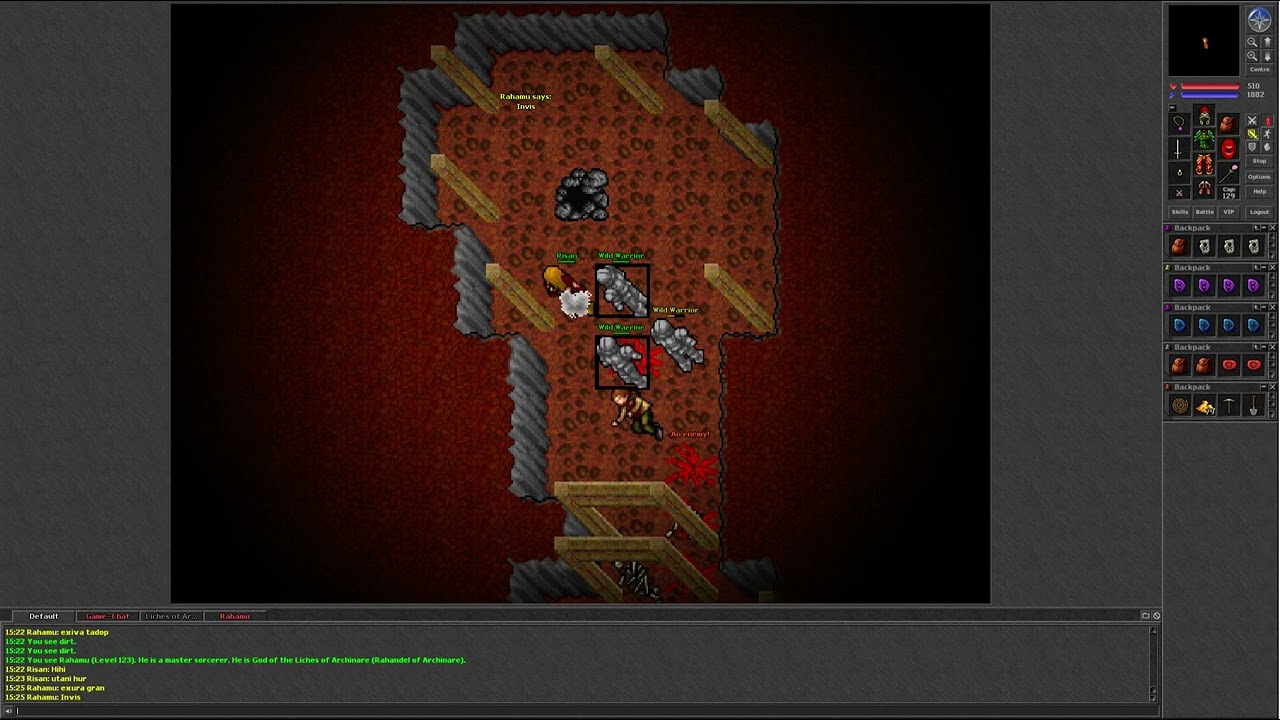 Tibia 7.4 (Lunara. Level 73 Elder Druid and 123 Master Sorcerer PK Red Skull)