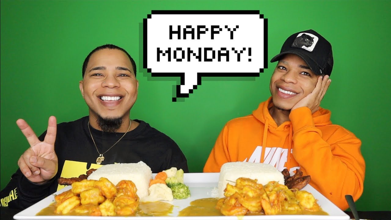 CURRY COCONUT SHRIMP MUKBANG 🍤🍤🍤🍤