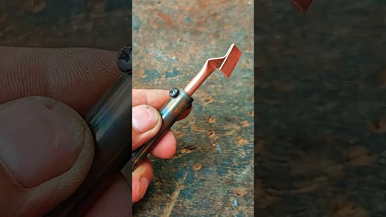 How to make a simple plastic welding tool from air conditioner copper pipe!#plastic #welding #short