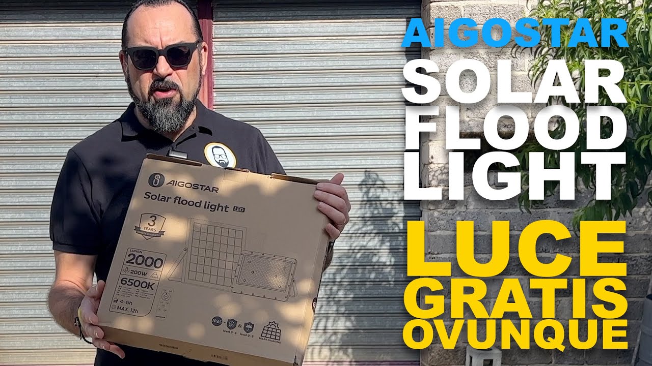 Aigostar, solar flood light | Luce gratis ovunque