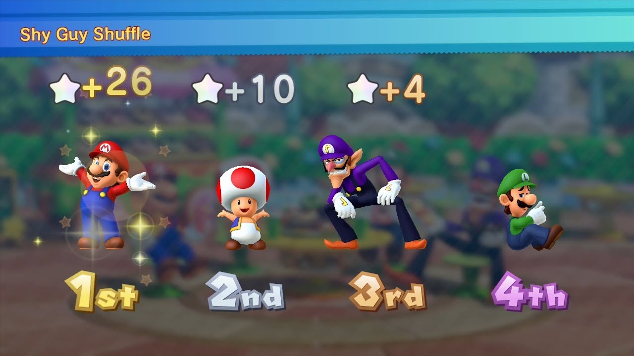 Mario Party 10 Mario Party #158 Mario vs Toad vs Luigi vs Waluigi Mushroom Park Master Difficulty