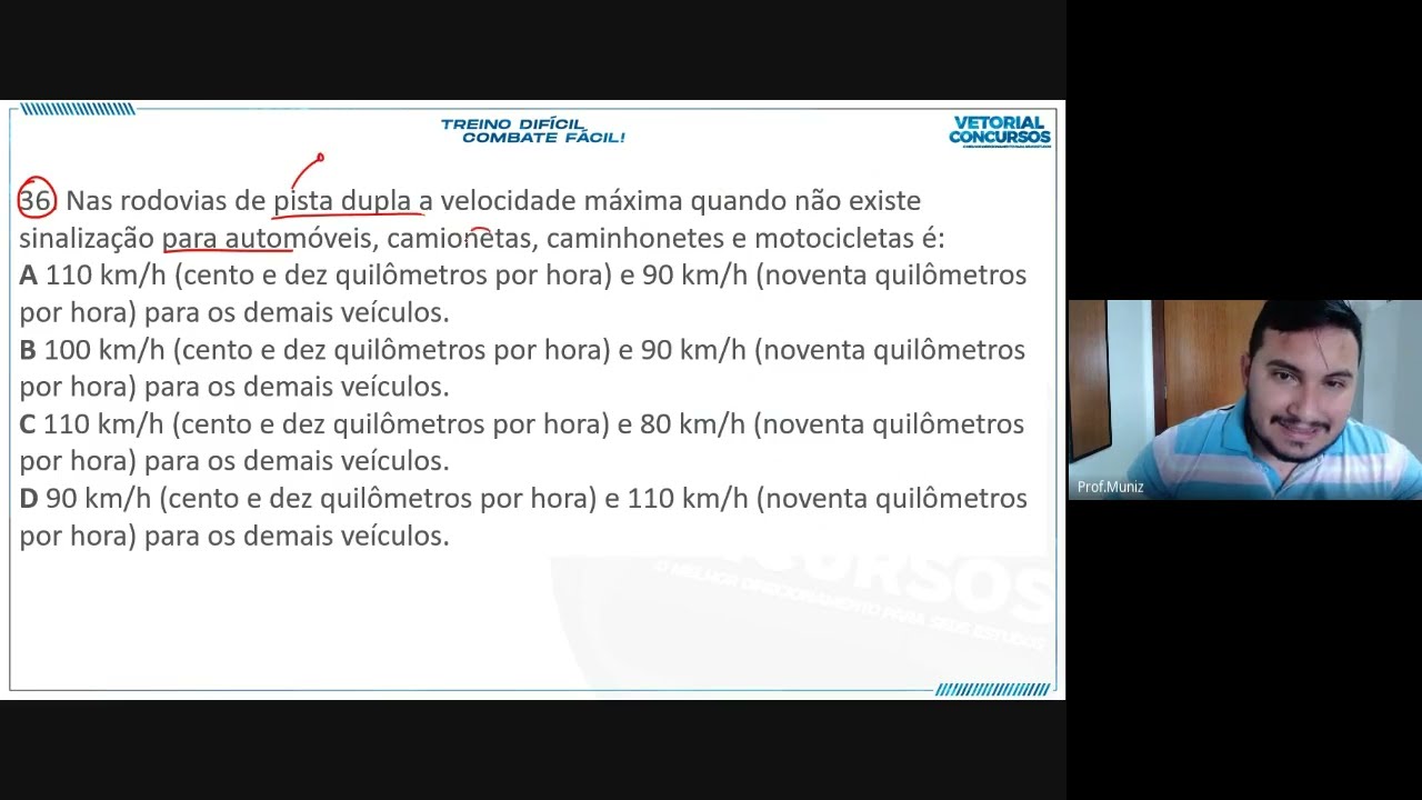 AMC | RESOLUÇÃO DE QUESTÕES | CÓDIGO DE TRÂNSITO BRASILEIRO | PROFESSOR MUNIZ