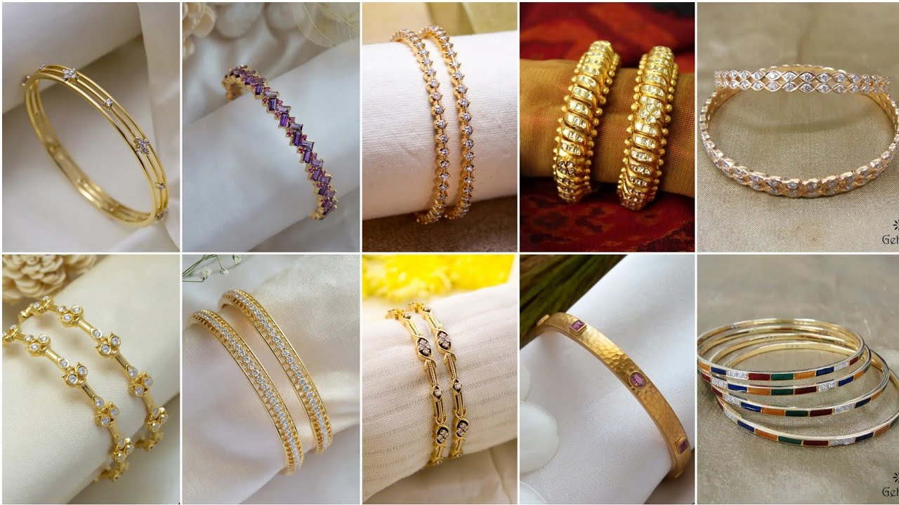 Latest diamond bangles designs with price/gold bangles designs/Seethal jewellery