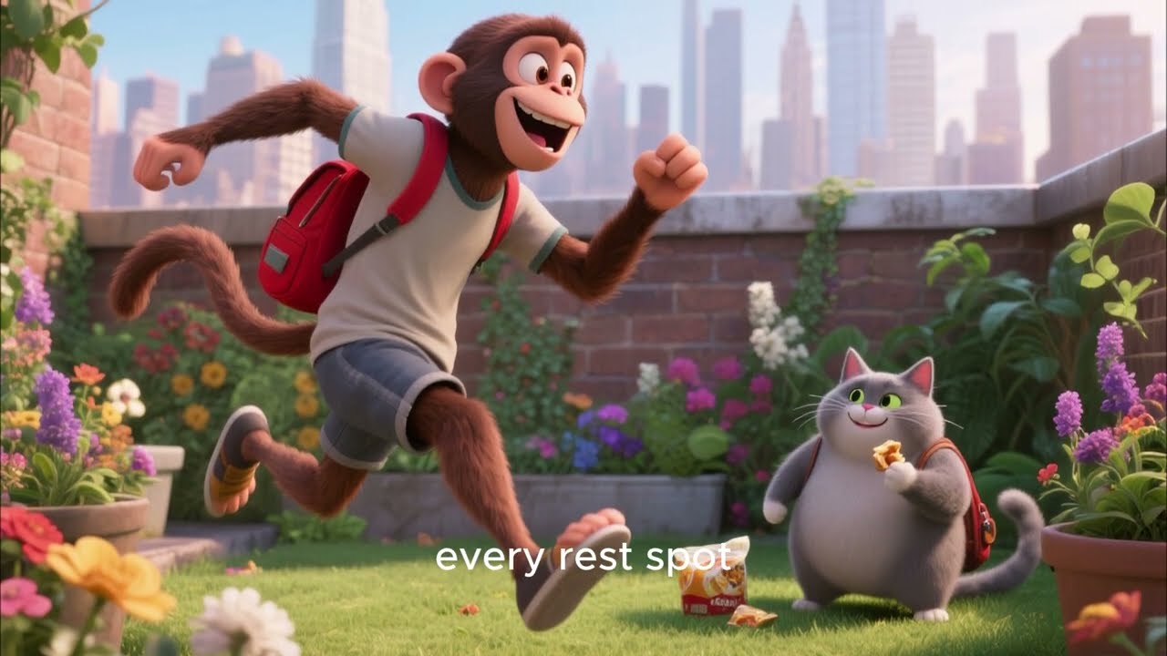 cat and monkey's funny discovery