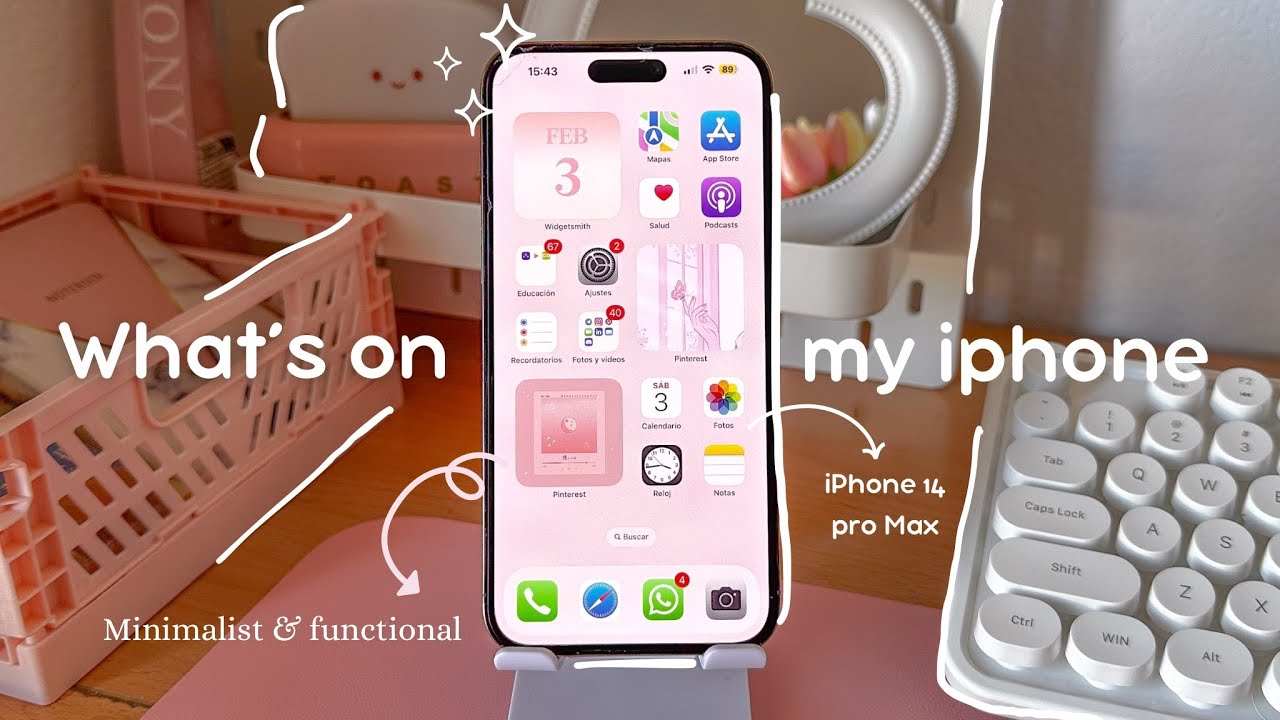 🔗 Минимализм и эстетика в настройке телефона🎀 Что стоит на моем iPhone 14 pro max (2024)☁️