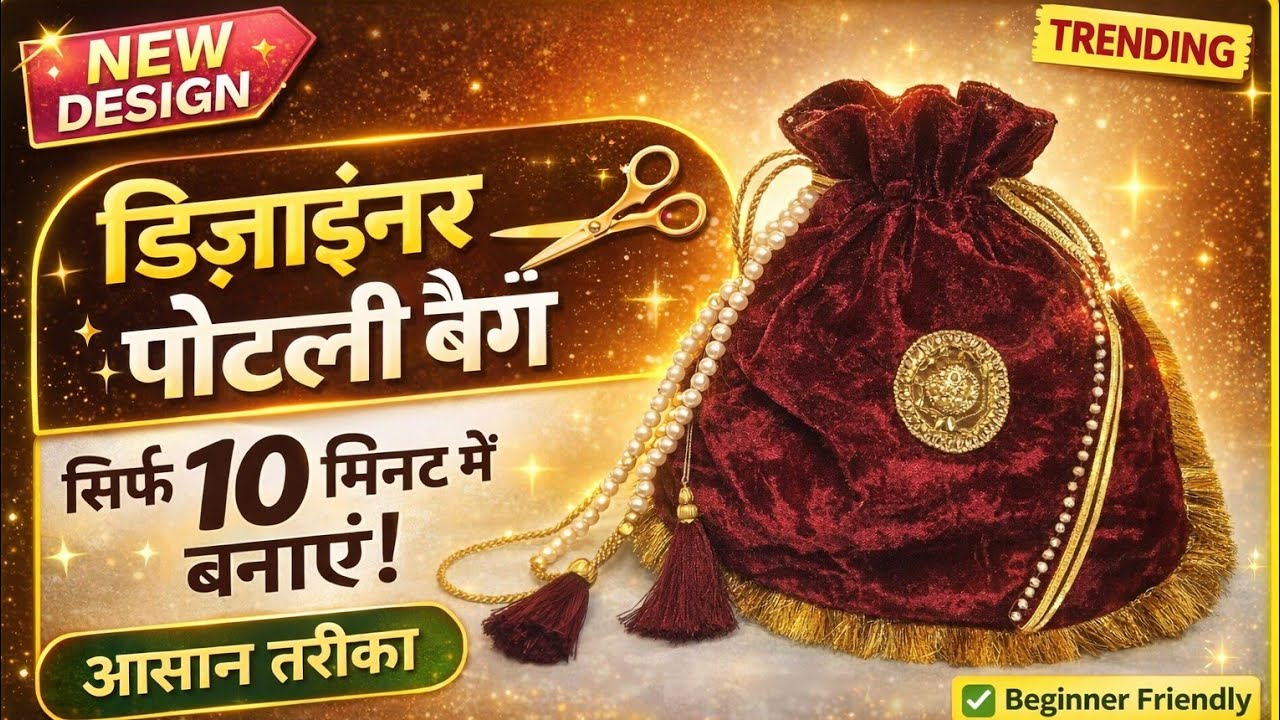 डिज़ाइनर पोटली बैग बनाने का आसान तरीका | Step by Step Stitching