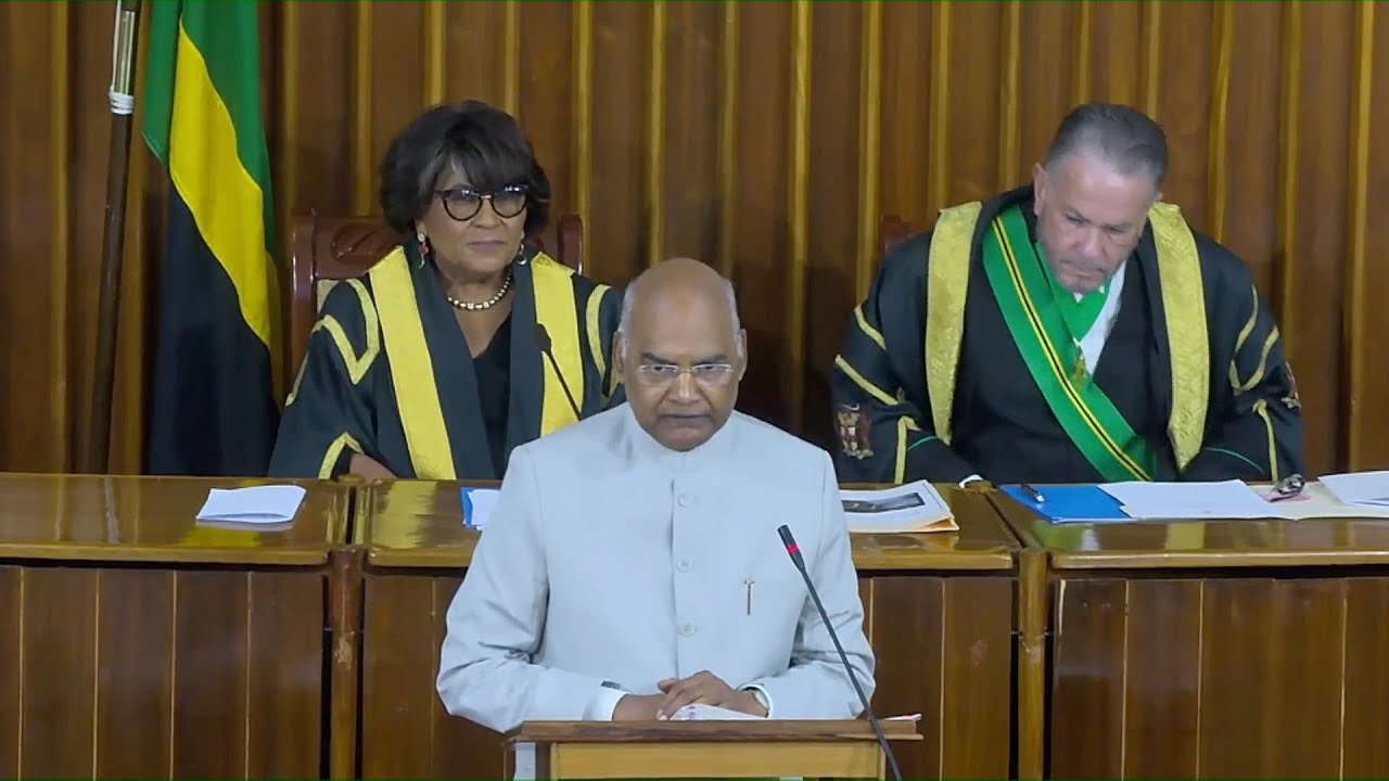 President Kovind addresses the Parliament of Jamaica
