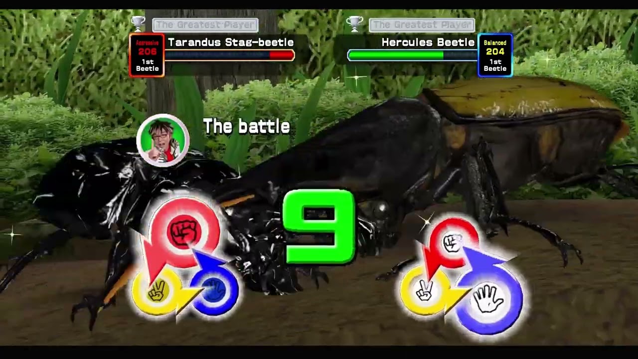 Tarandus Stag Beetle VS Hercules Beetle 1VS1 The Greatest Player [Mushiking 2006 English Version]