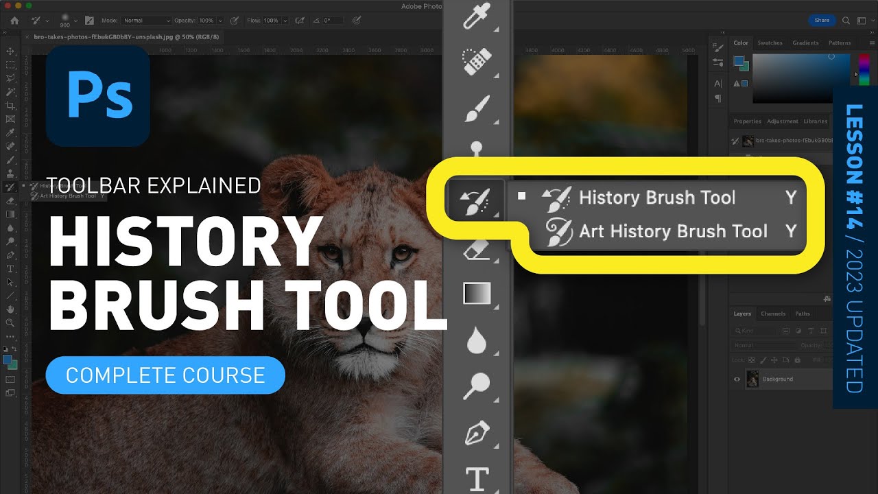 History Brush & Art History Brush - Toolbar Explained & Demonstrated [Photoshop for Beginners]