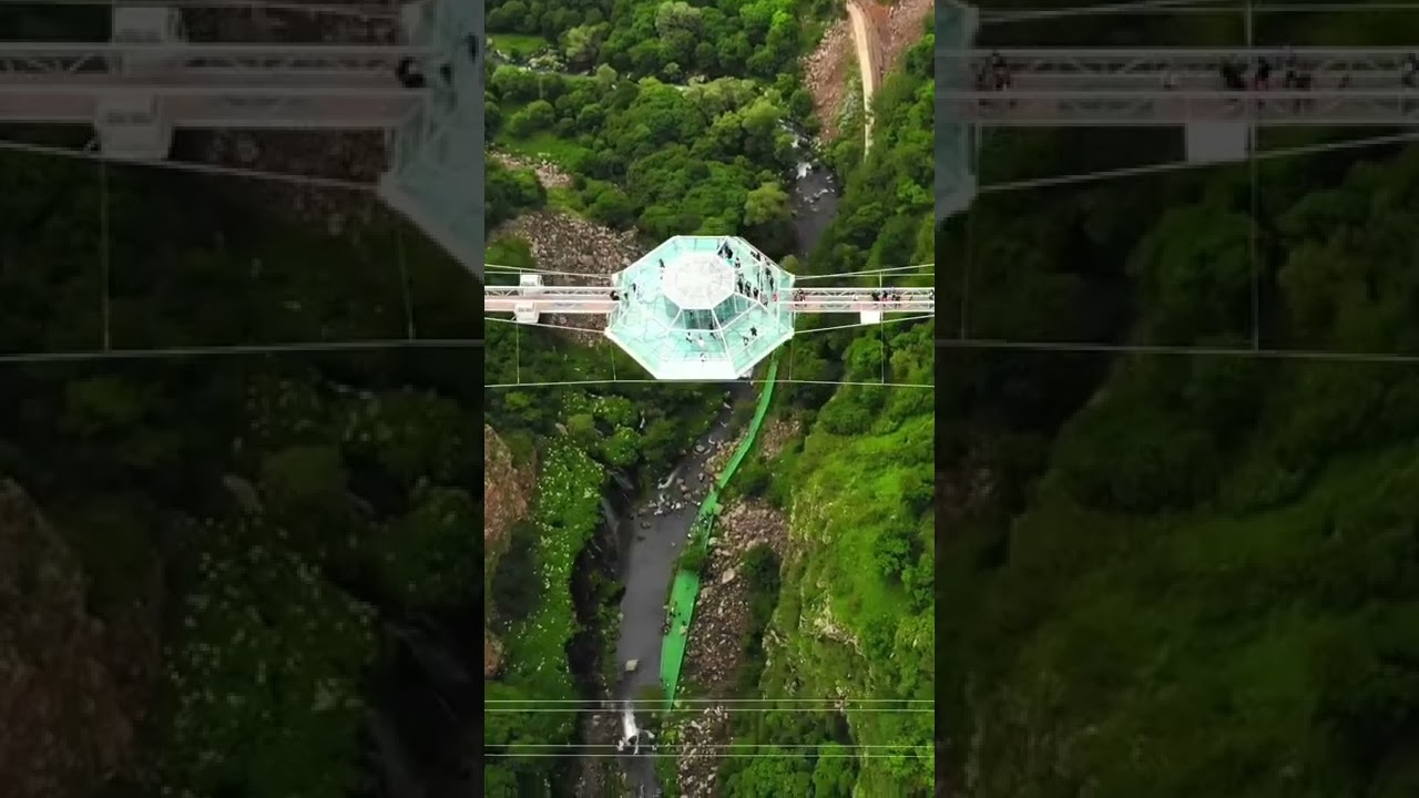 Diamond shaped glass Bridge in Georgia - Tsalka Canyon