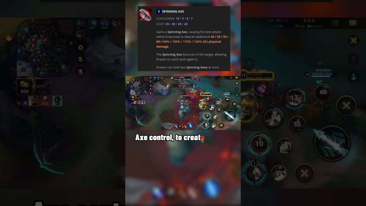 WILD RIFT - Draven Importance of controlling your axes