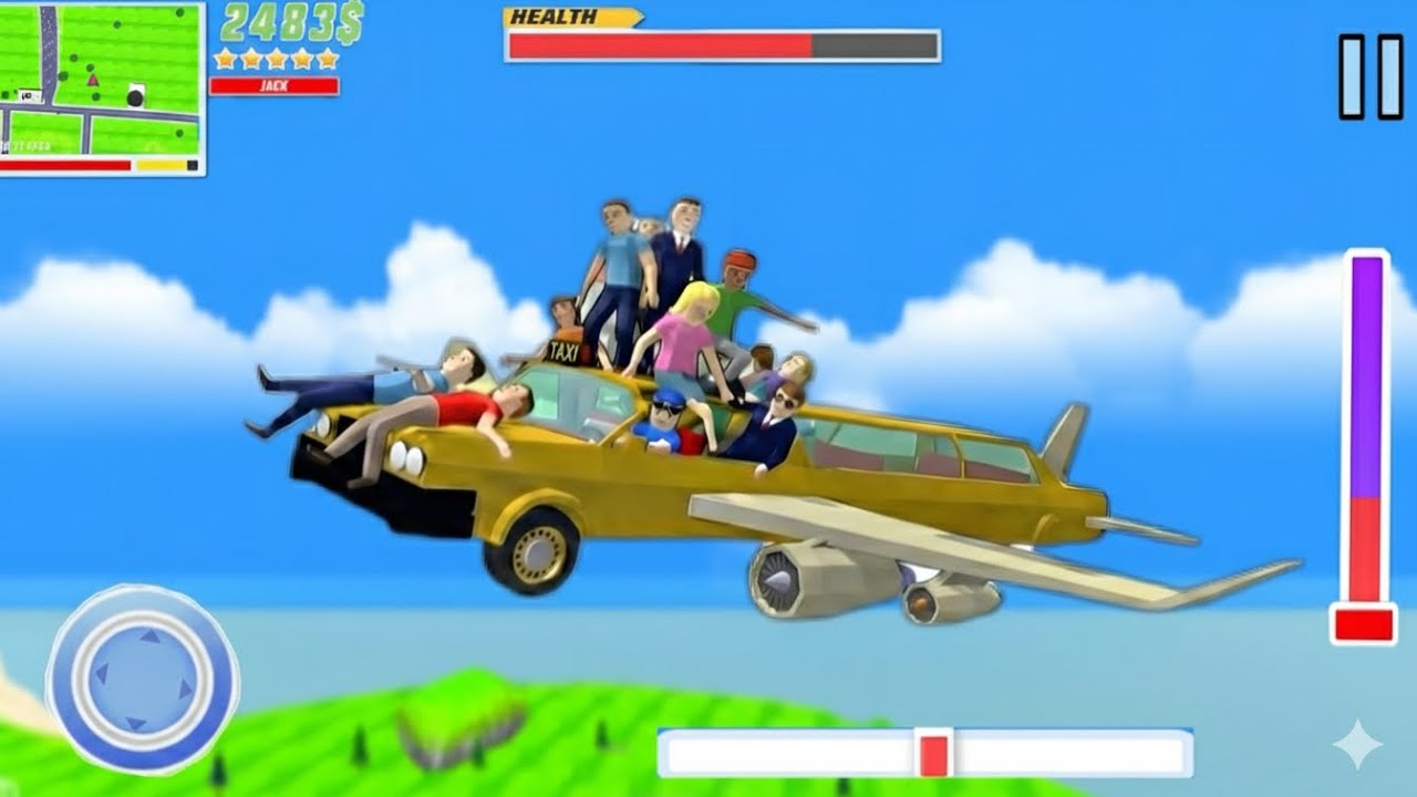 Jack Flying New Funny Dudes Taxi 🚕 in Dude Theft Wars !!! 🥶😱