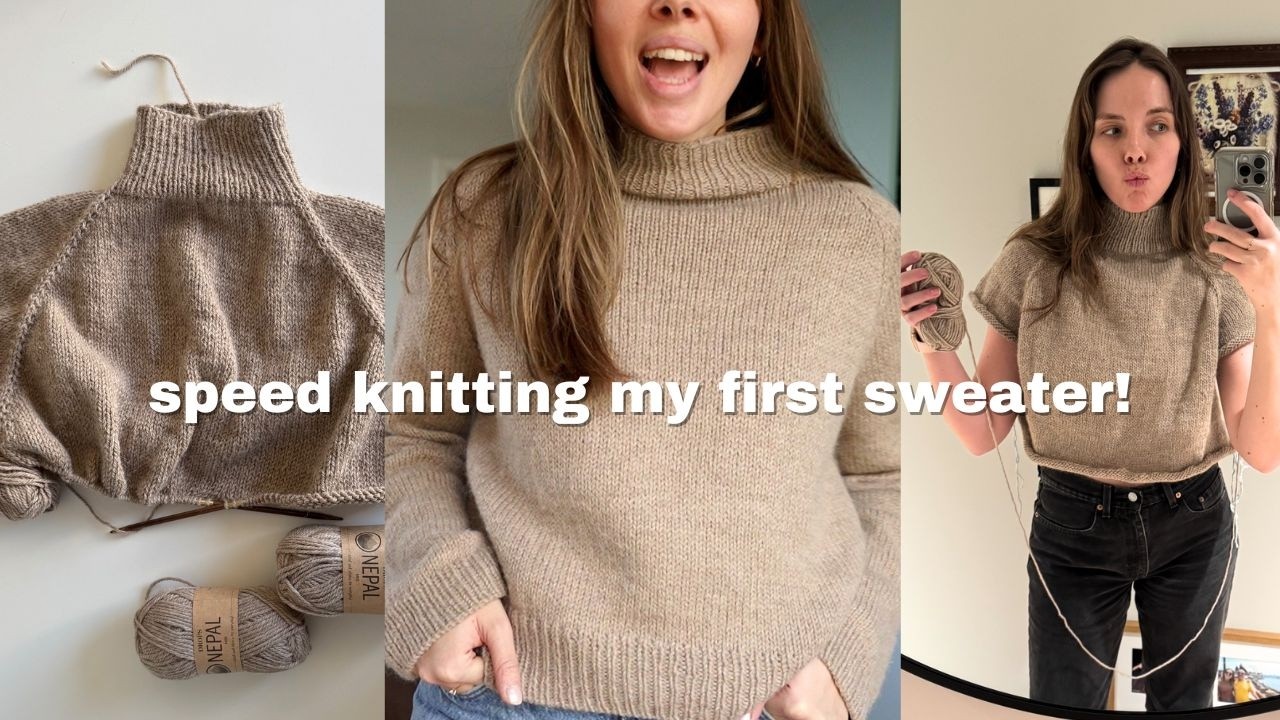 i knit my first sweater in 2 weeks ✨ step by step sweater vlog