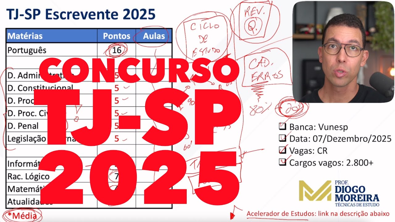 Concurso TJ-SP 2025 Escrevente: Análise do edital e dicas de estudo