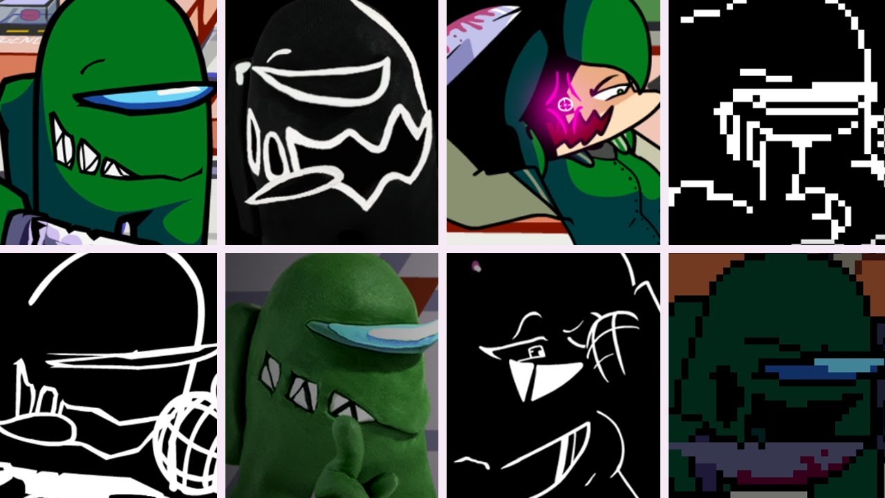 Lights Down but everytime it's Green Impostor turn a Different Skin Mod is used - FNF