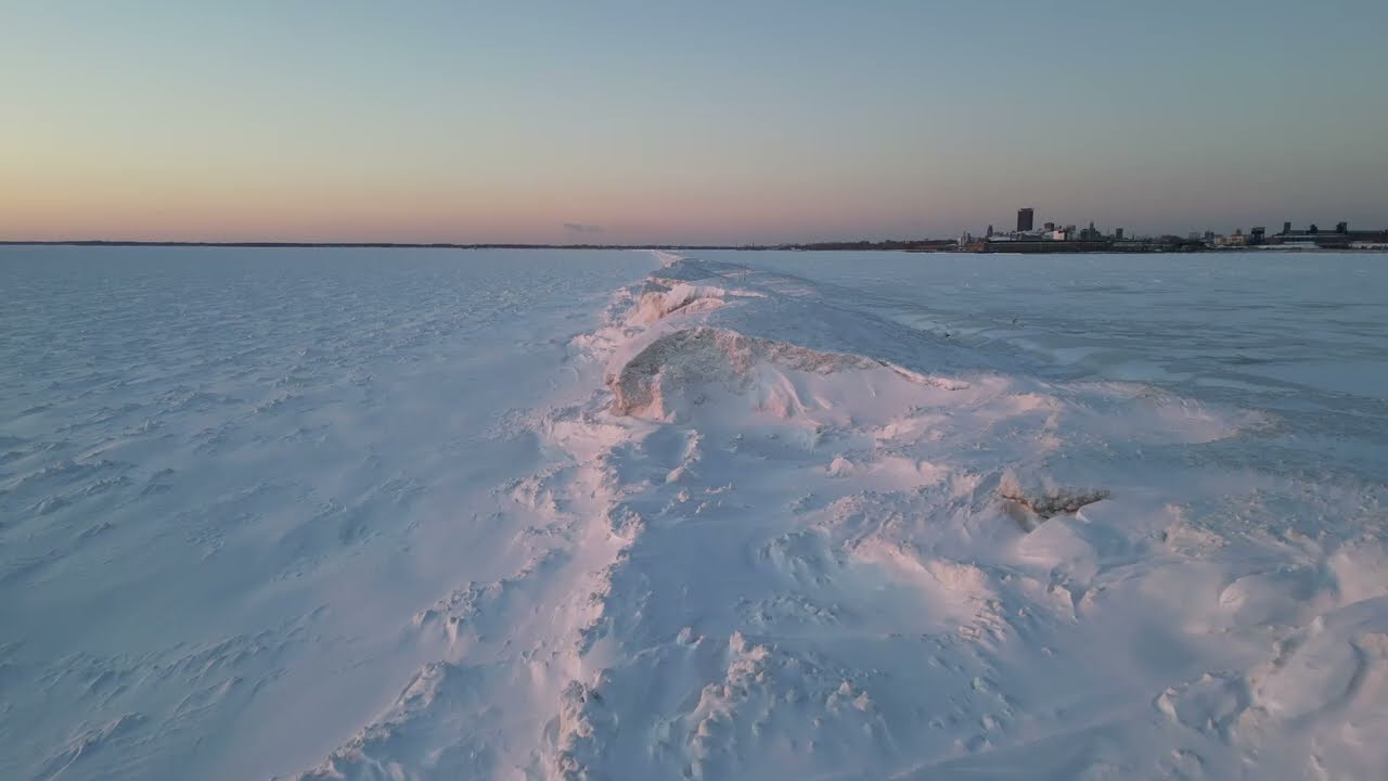 Frozen Lake Erie 4K Winter Landscape