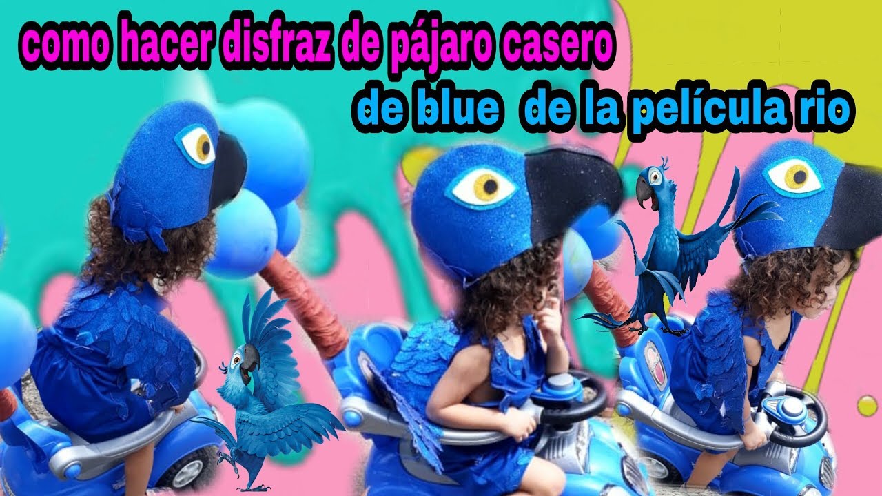 Disfraz casero de Pájaro blue, de la película lo  Rio de foami o goma eva. How to make bird costume
