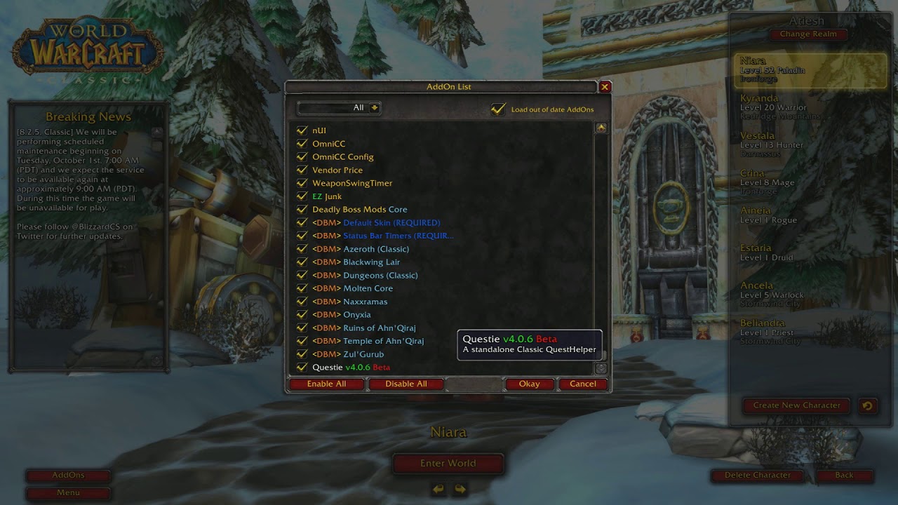 What Addons I Use in Classic WoW