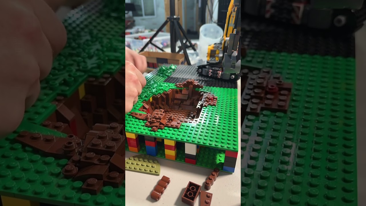 LEGO MILS plate build timelapse for my construction site MOC — modular and movable base.