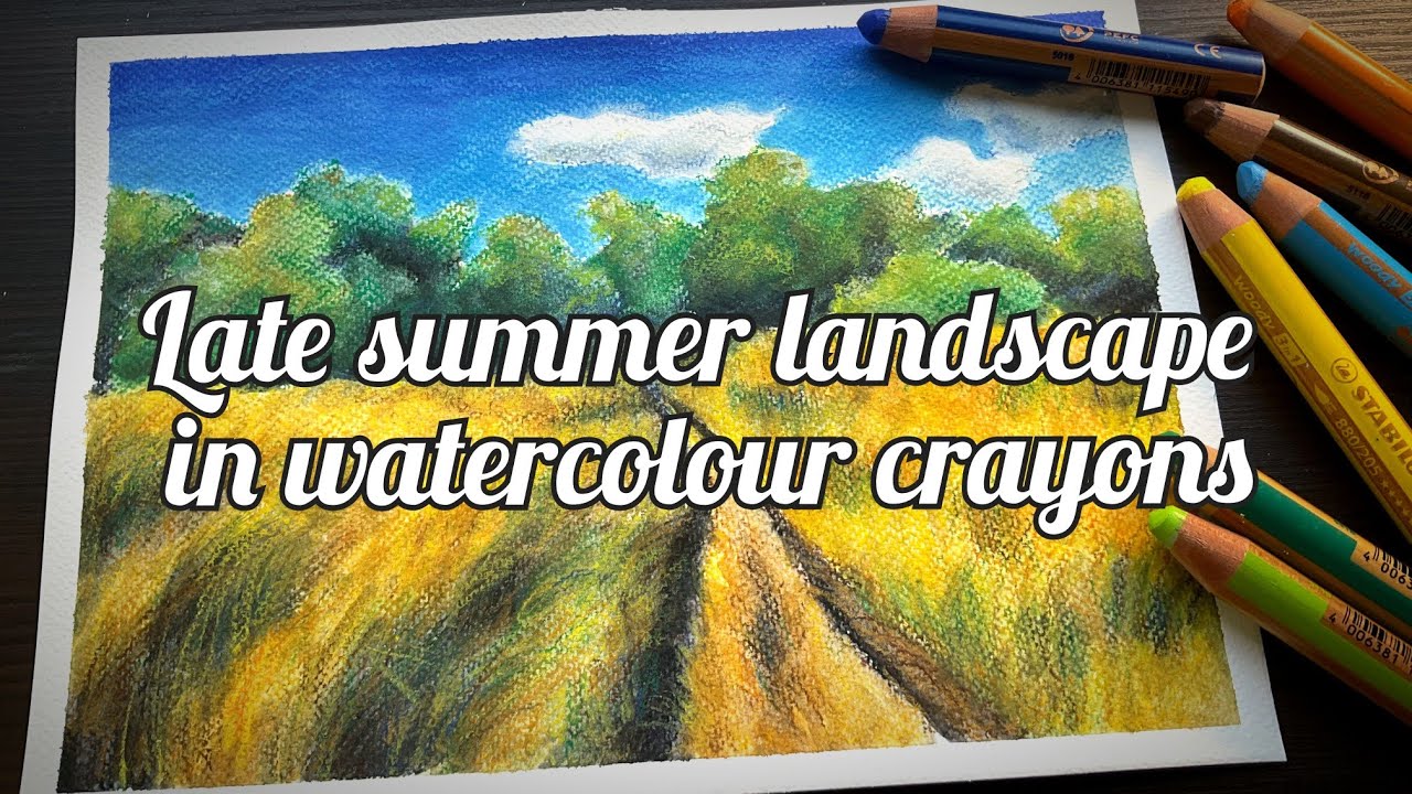 I'm back from hiatus 🌸😊 landscape painting with Stabilo Woodies 💕