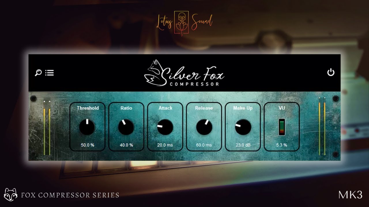 SILVER FOX de LOTUS SOUND AUDIO : plugin COMPRESSEUR GRATUIT - MISE A JOUR 2025 !