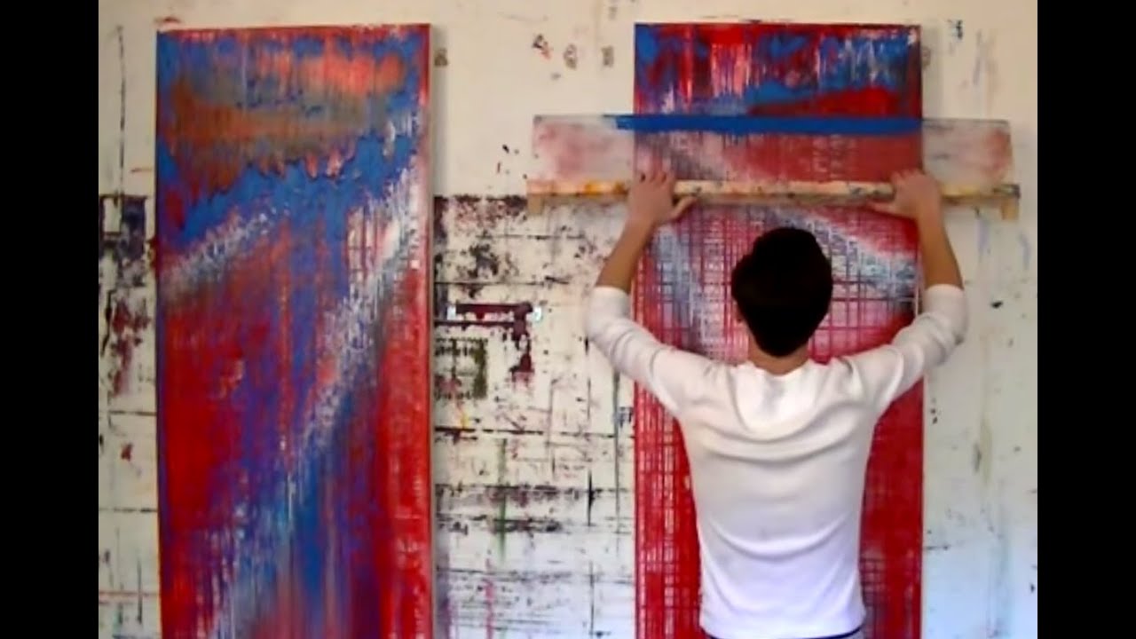 Nicky Henderson - Painting a Pair of Large Abstract Oil Paintings