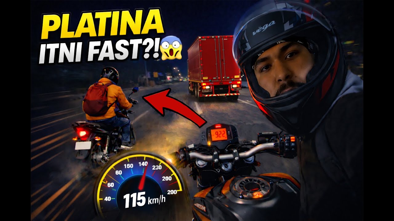 PLATINA Itni Fast?! 😱 115 Km/h Real Highway Speed Test | Shocking! #platina #ktm #r15 