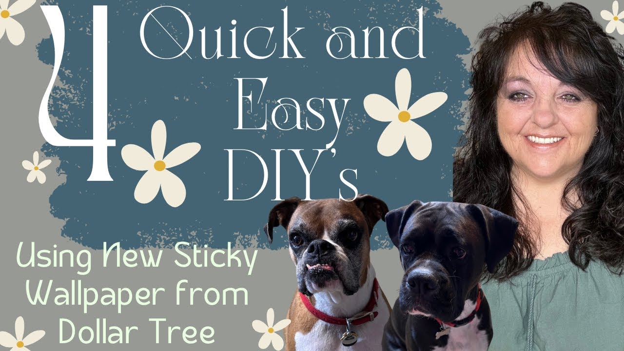 4 Quick and Easy DIY’s Using New Sticky Wallpaper from Dollar Tree | Home Decor Ideas