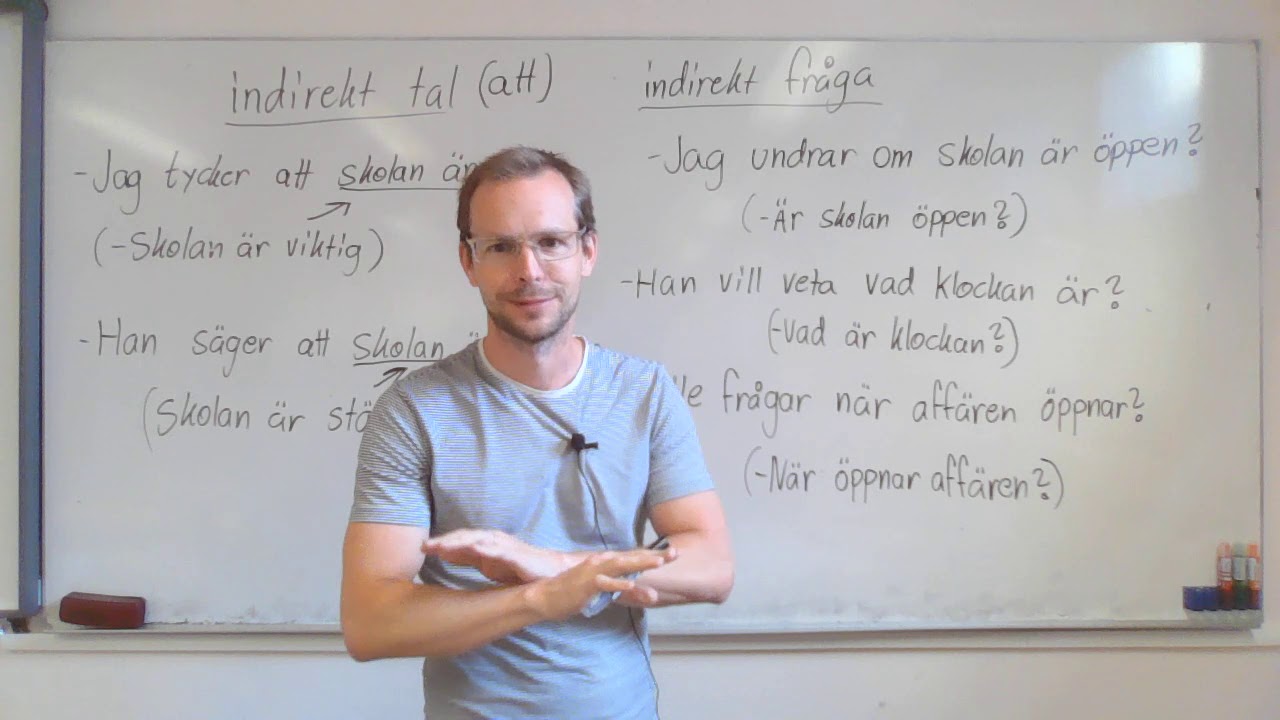 Indirekt tal och fr&aring;ga (sfi)