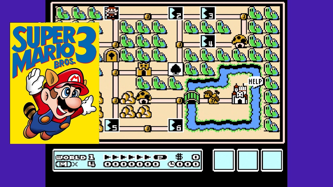Super Mario Bros 3 - Nintendo NES -  1er Niveau le Pays Vert