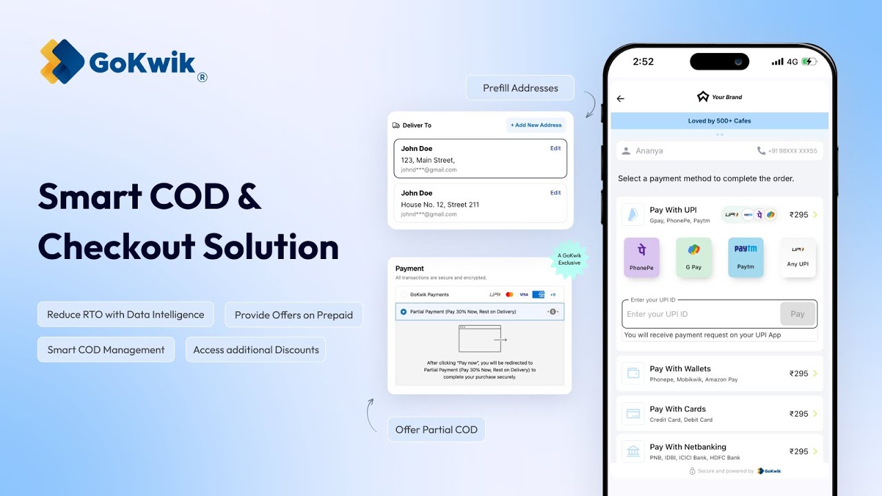 Kwik COD & Checkout: Smart Checkout solution to reduce RTO, increase prepaid orders and manage COD.