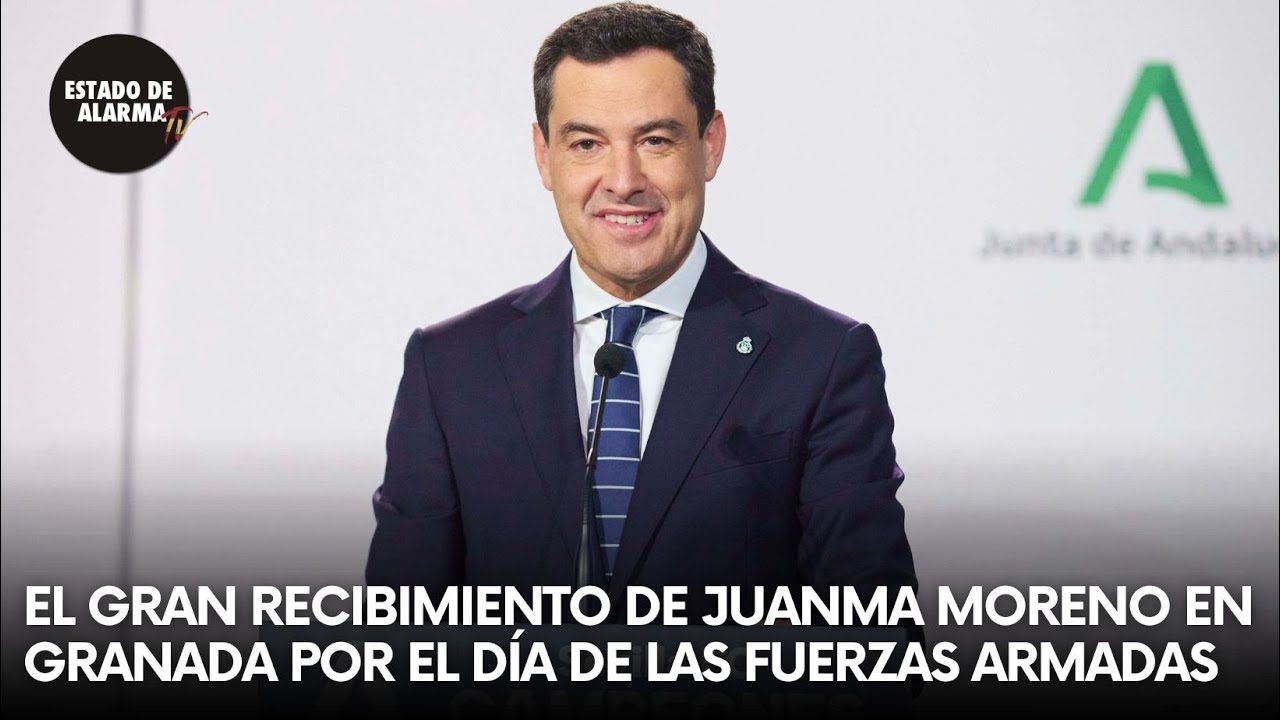 ESPECTACULAR recibimiento el de Juanma MORENO en GRANADA por el día de las FUERZAS ARMADAS
