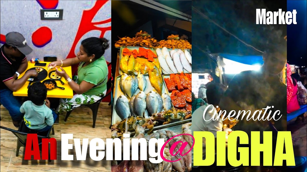 Evening Market At Digha.. Different Food Joints And Street Foods... #cinematic video