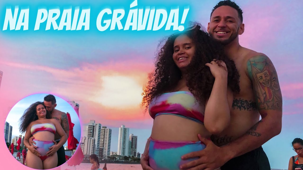 FOMOS A PRAIA PELA PRIMEIRA VEZ DEPOIS DA VIAGEM E GRÁVIDA! 😍