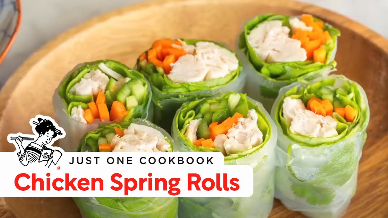 How To Make Chicken Spring Rolls (Recipe) バンバンジーの生春巻きの作り方 （レシピ）