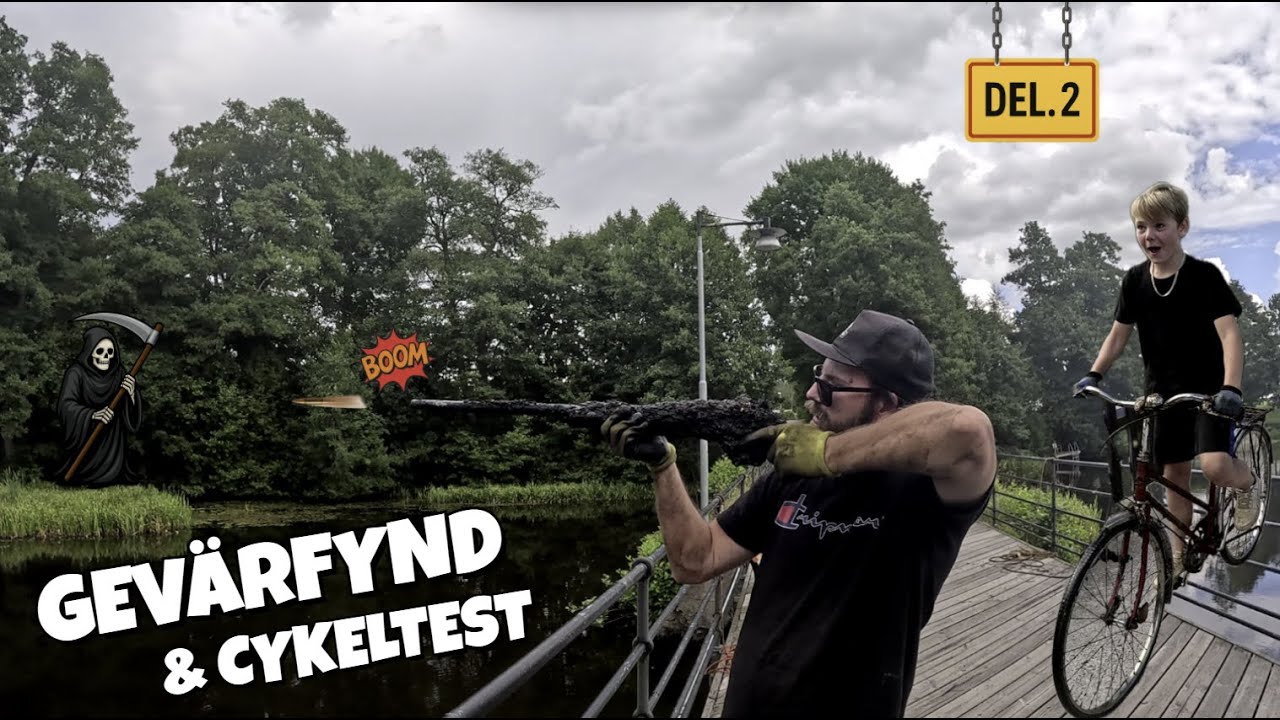 VAPENFYND & CYKELTEST🚲🧲Magnetfiske i Ljungby DEL.2🧲 #magnetfiske #gevär #skattjakt