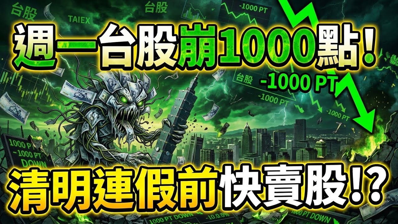 週一台股崩1000點！連假前快賣股！？？