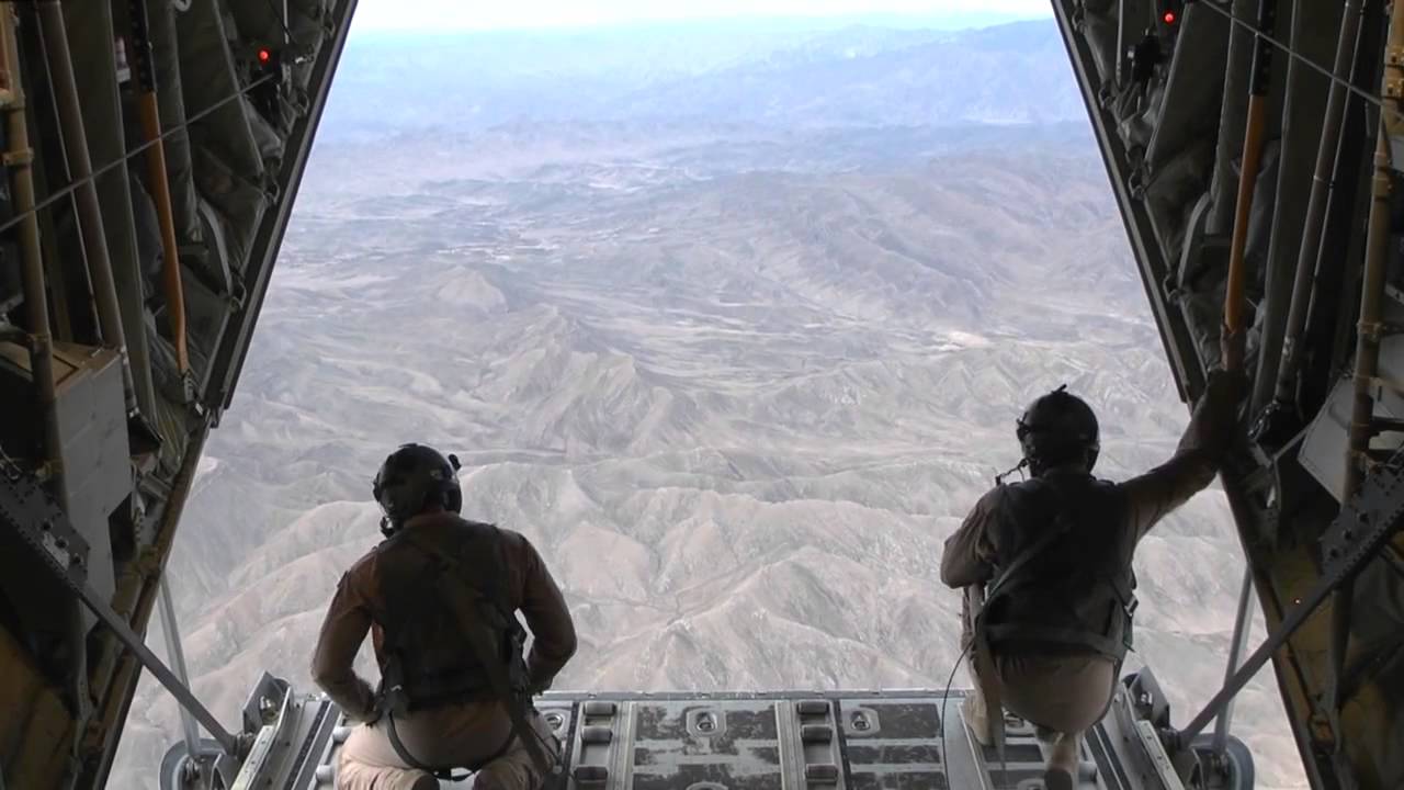 C-130J Performs Airdrop Over Afghanistan - Airlift Squadron Drops Cargo