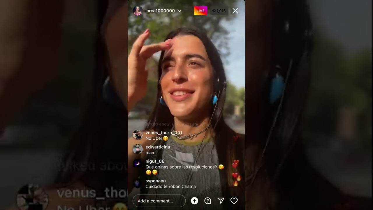 Arca on a walk on IG Live (8/22/22)
