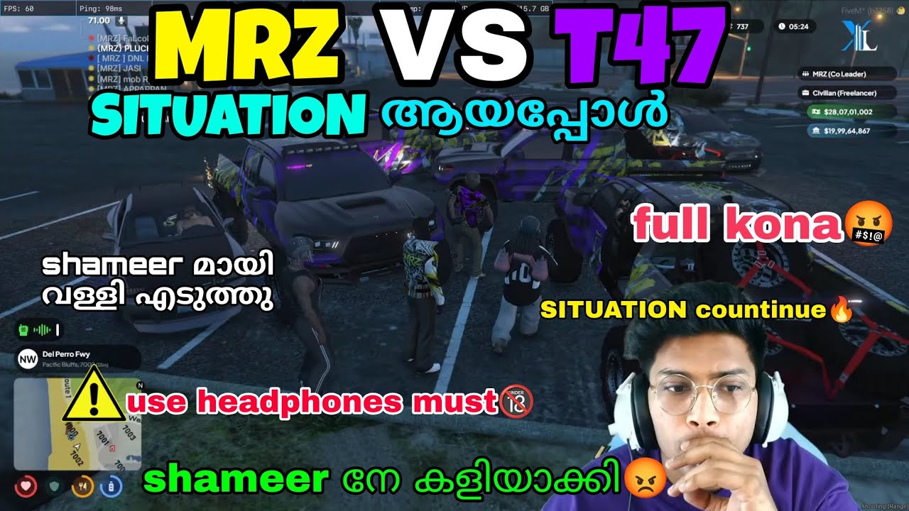 MRZ VS T47 SITUATION|USE HEADPHONES 🔞MUST|വെറുതെ വന്ന് വള്ളി എടുത്ത്🤬|full kona മാത്രം🤬