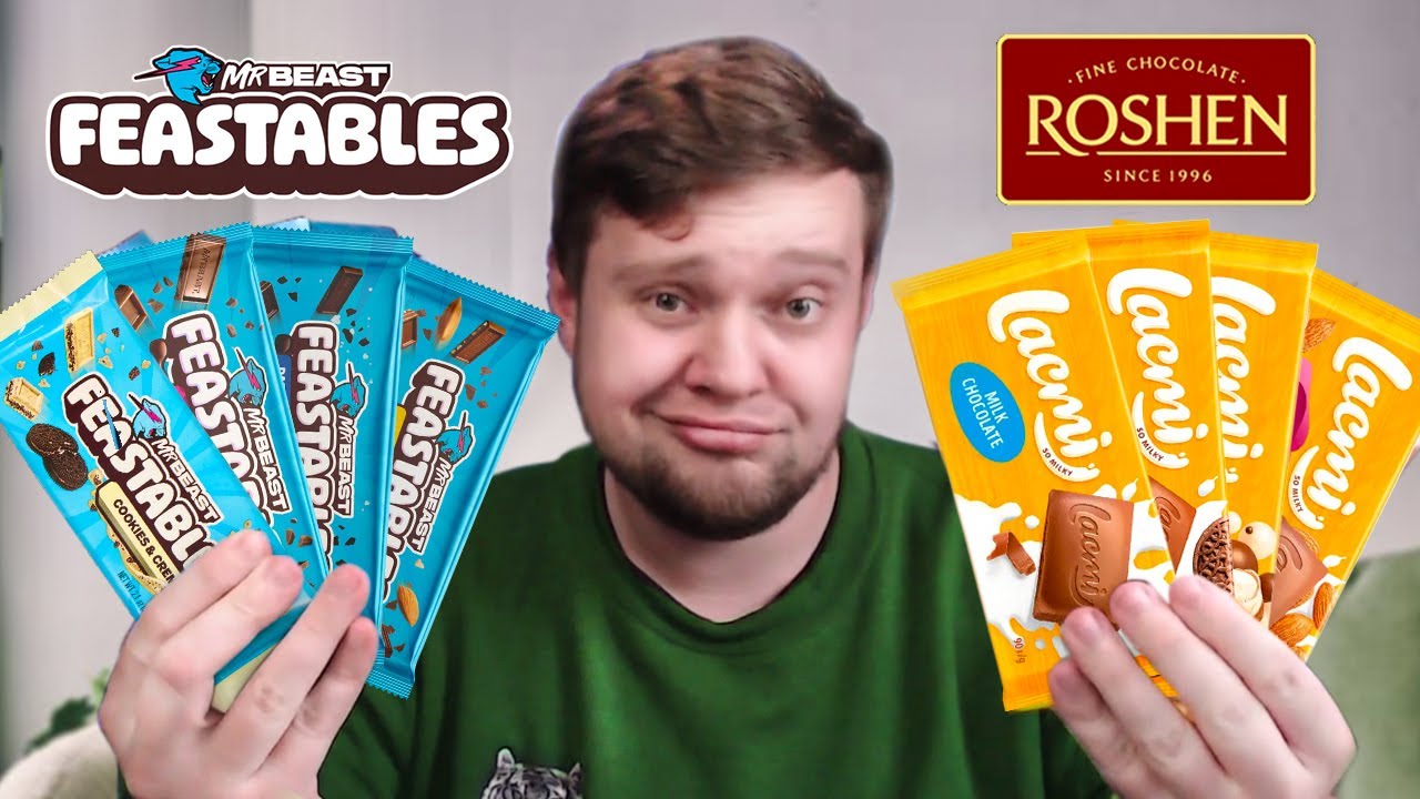 Шоколадки MrBeast vs шоколадки Roshen - одно место слиплось...