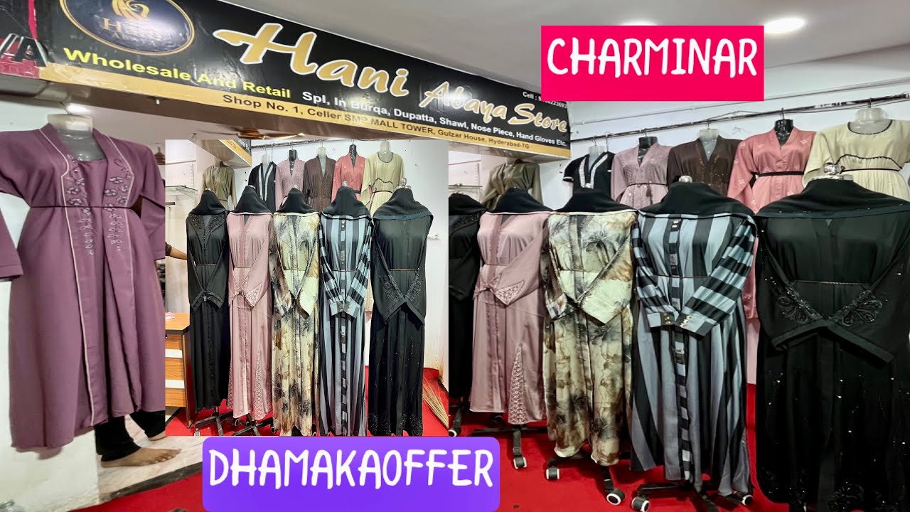 Hyderabad,Famous🛍️HaniAbaya shop🌟kaftan /abaya strarting ₹700/-nearCharminar😱Wholesale#viralvideo 🔥🔥