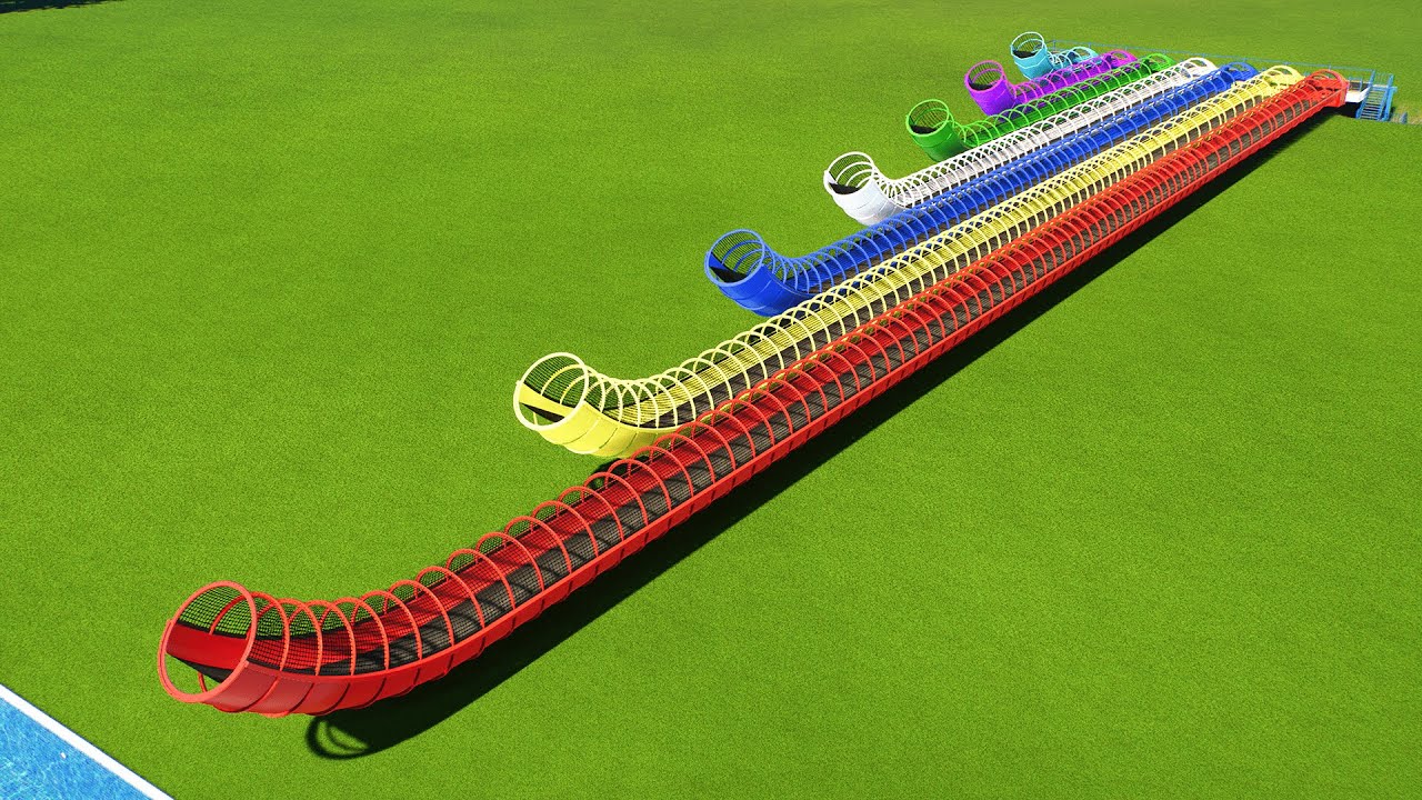 Shortest vs Longest Launched Water Slides – Planet Coaster 2