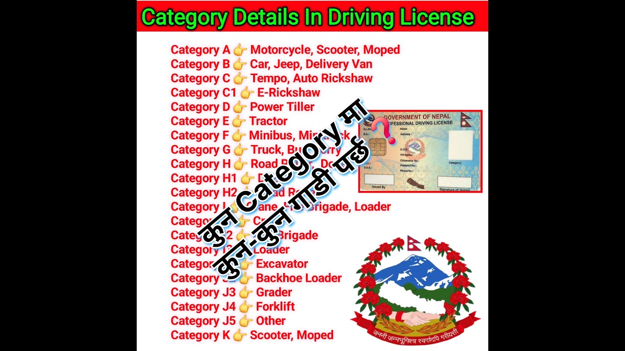 Category Details In Driving License 😱 Driving license category In nepal | Category A,B,C,D