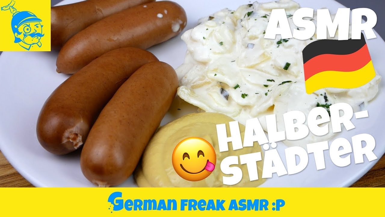 ASMR deutsch essen: Kartoffelsalat & Würstchen (Halberstädter)!🇩🇪