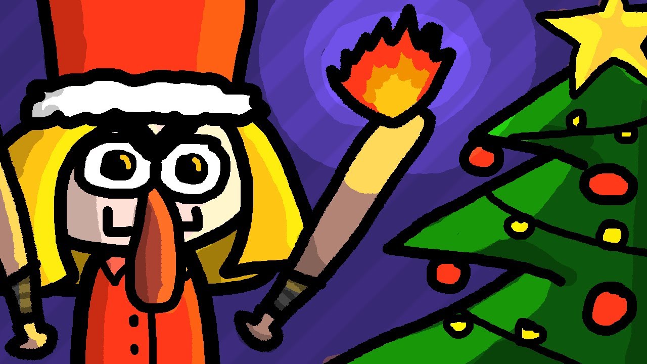 Zombey zündet einen Weihnachtsbaum an.