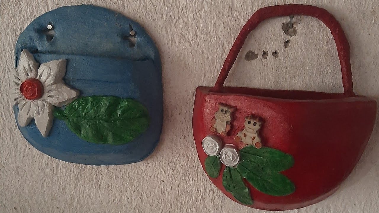 Como fazer Vasos de parede  decorativos com cimento e  areia  ...hashtags #vasos #artes  #decoraçao