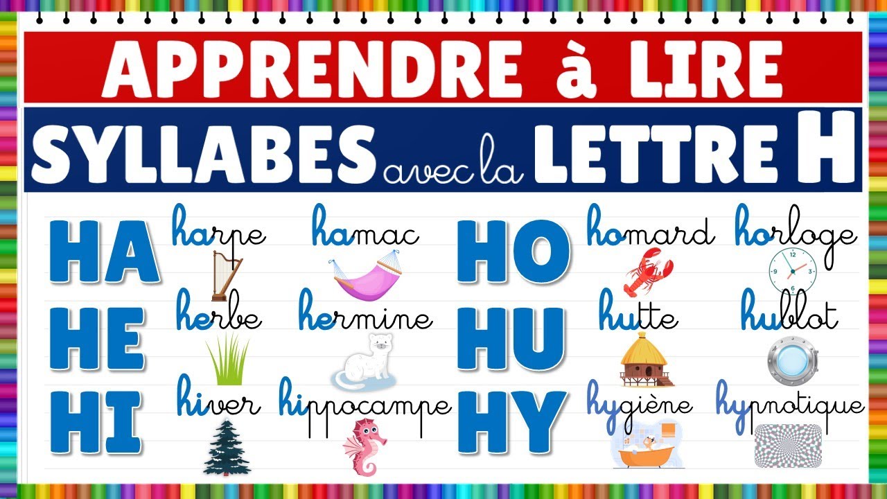 Apprendre à lire || Montessori || Syllabes avec la lettre H - Exercice de lecture. #français #eme