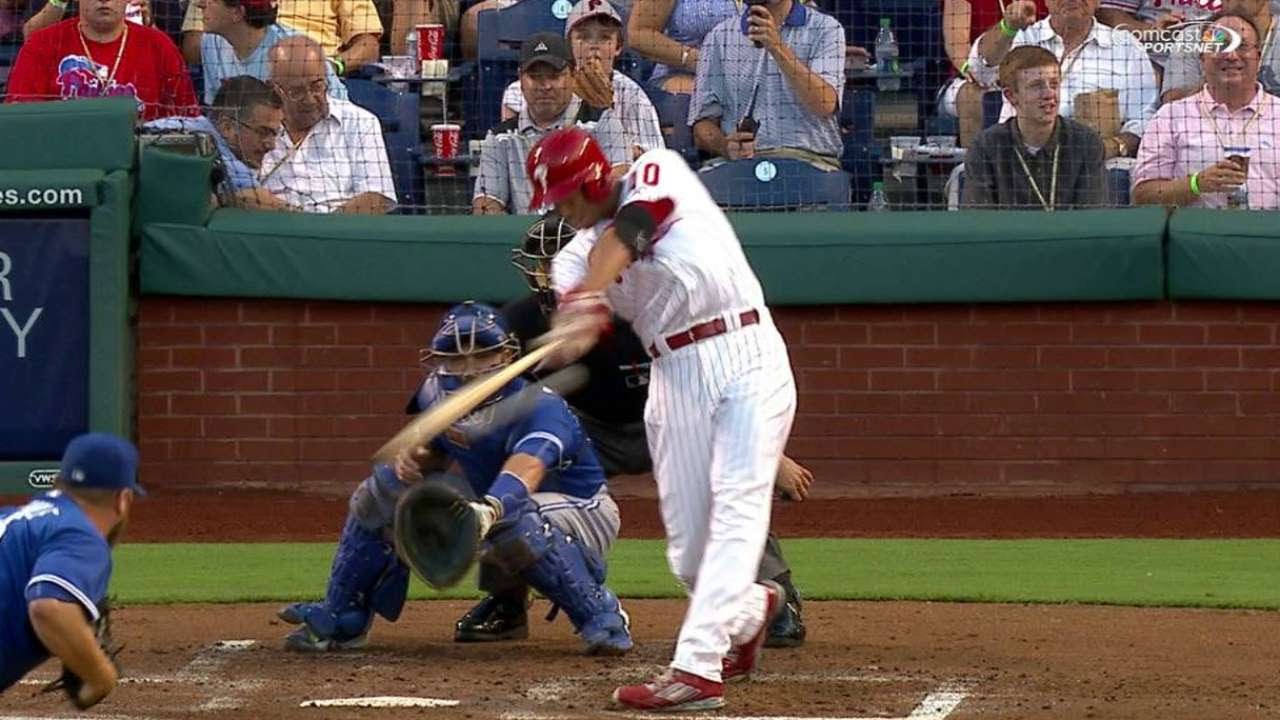 TOR@PHI: Altherr doubles in a run for first MLB hit